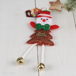 Low price snowman shape Christmas hanging ornament Christmas decoration with bell
