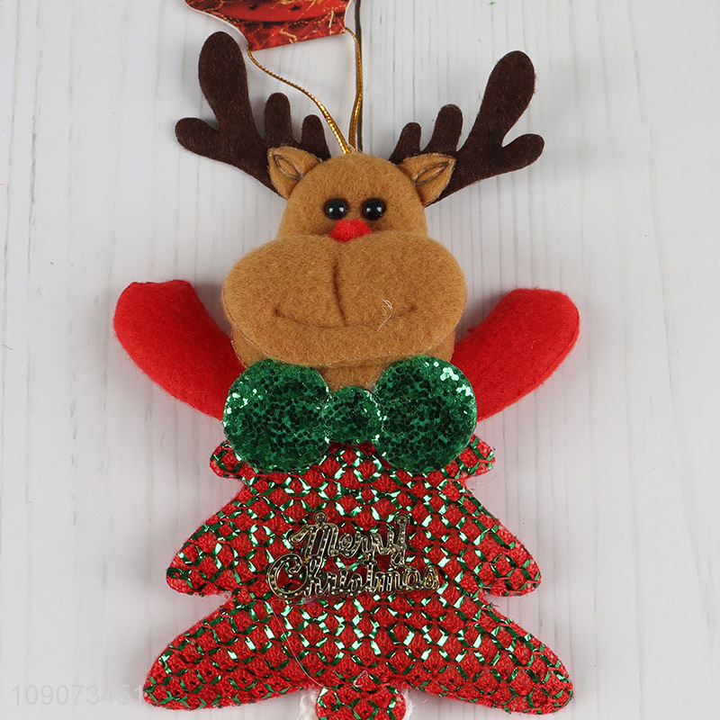 China supplier reindeer shape Christmas hanging ornament with bell