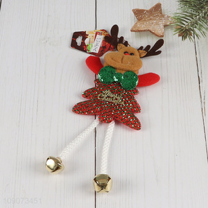 China supplier reindeer shape Christmas hanging ornament with bell
