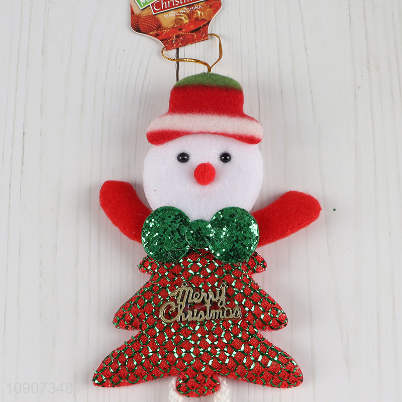 Low price snowman shape Christmas hanging ornament Christmas decoration with bell