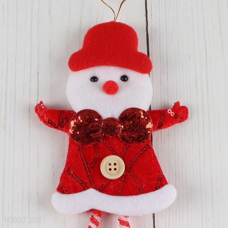 High quality snowman shape Christmas hanging ornament with bell