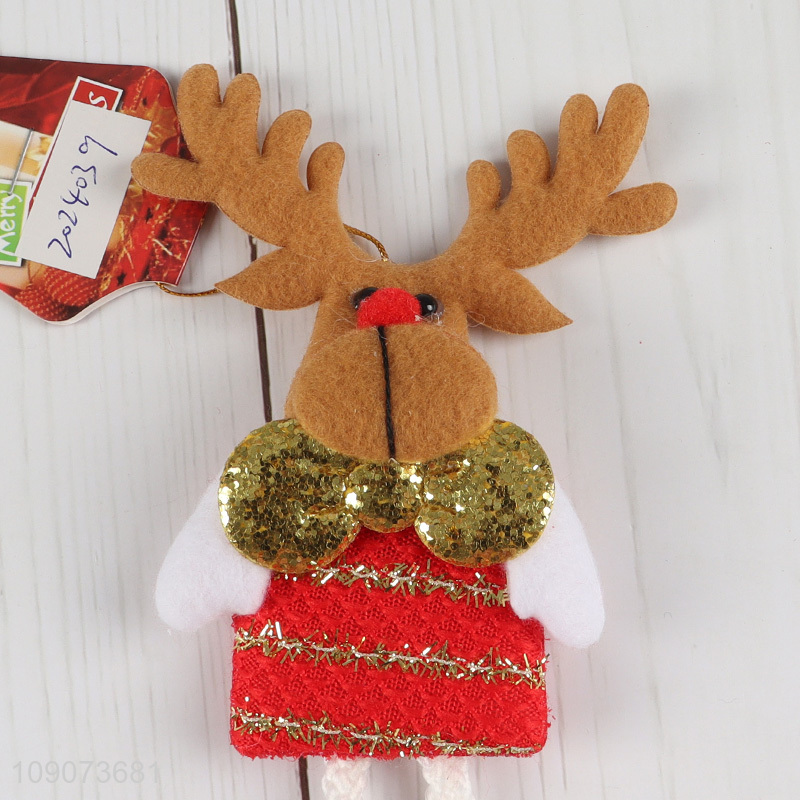 Good selling reindeer shape Christmas hanging ornament with bell