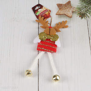 Good selling reindeer shape Christmas hanging ornament with bell