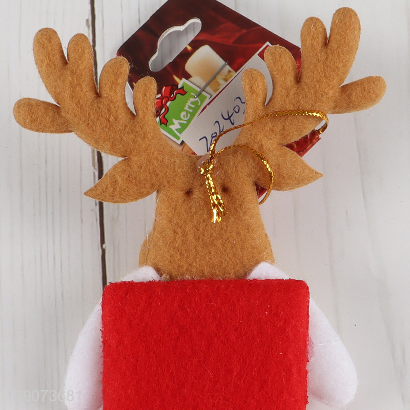 Good selling reindeer shape Christmas hanging ornament with bell