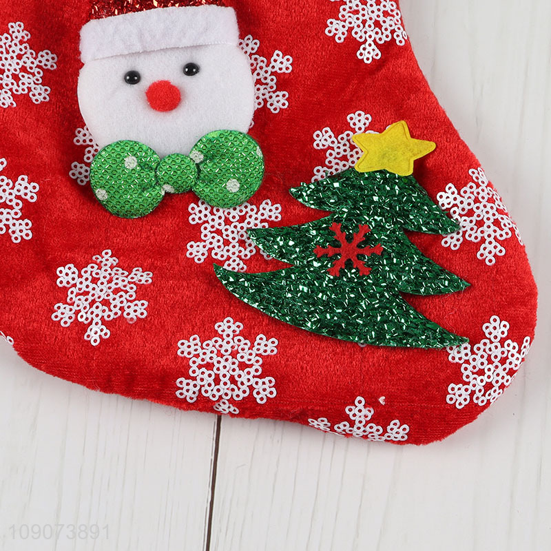Yiwu market hanging Christmas stocking candy bag for Christmas tree