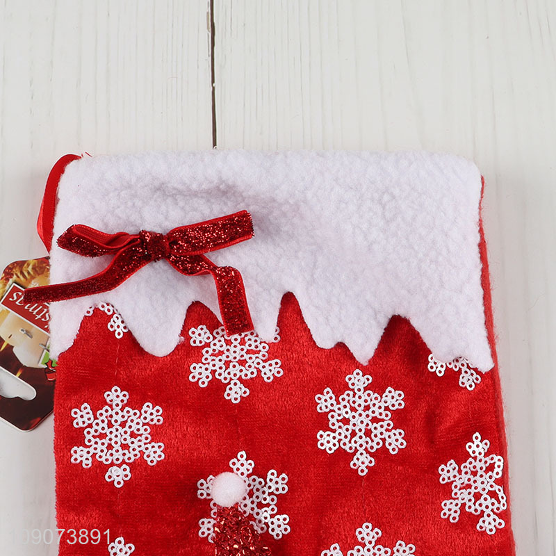 Yiwu market hanging Christmas stocking candy bag for Christmas tree