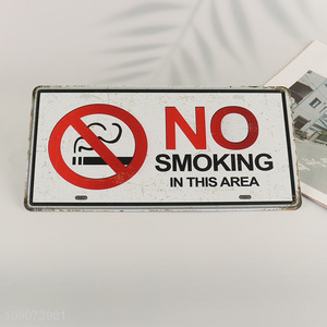 Hot products rectangle metal crafts no smoking vintage metal signs