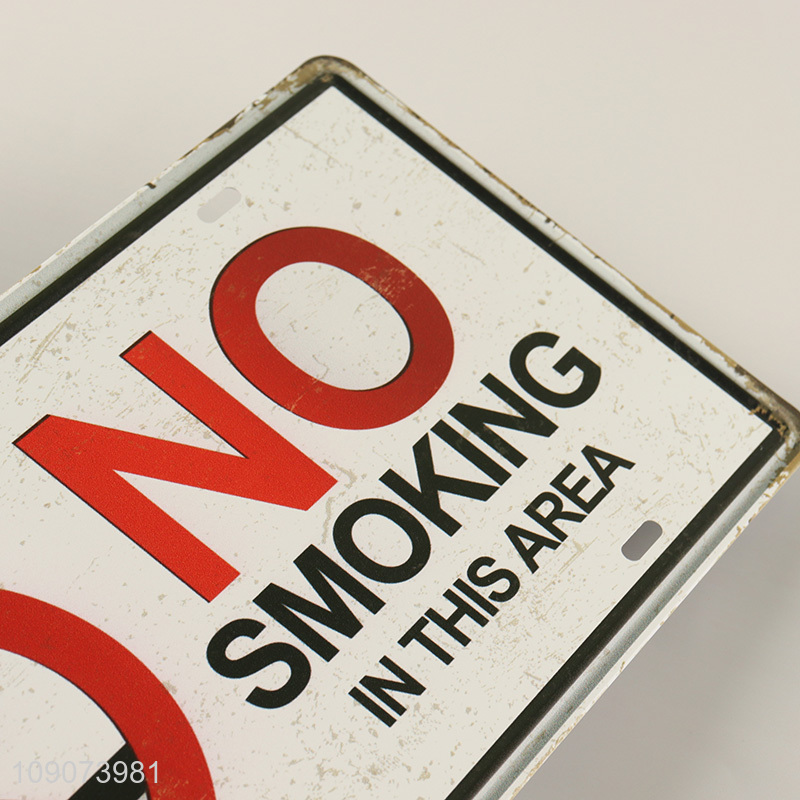 Hot products rectangle metal crafts no smoking vintage metal signs