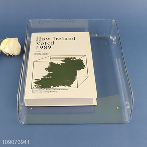 New arrival acrylic clear file tray desktop storage box
