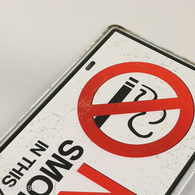 Hot products rectangle metal crafts no smoking vintage metal signs