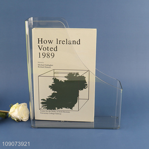 China factory clear acrylic home office desktop bookend file box