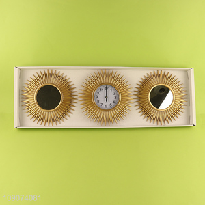 New products 3pcs home decor wall decor wall clock wall mirror set