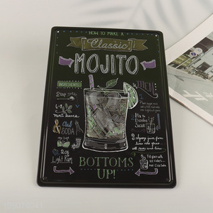Yiwu market Mojito bar accessory metal vintage decorative paintings