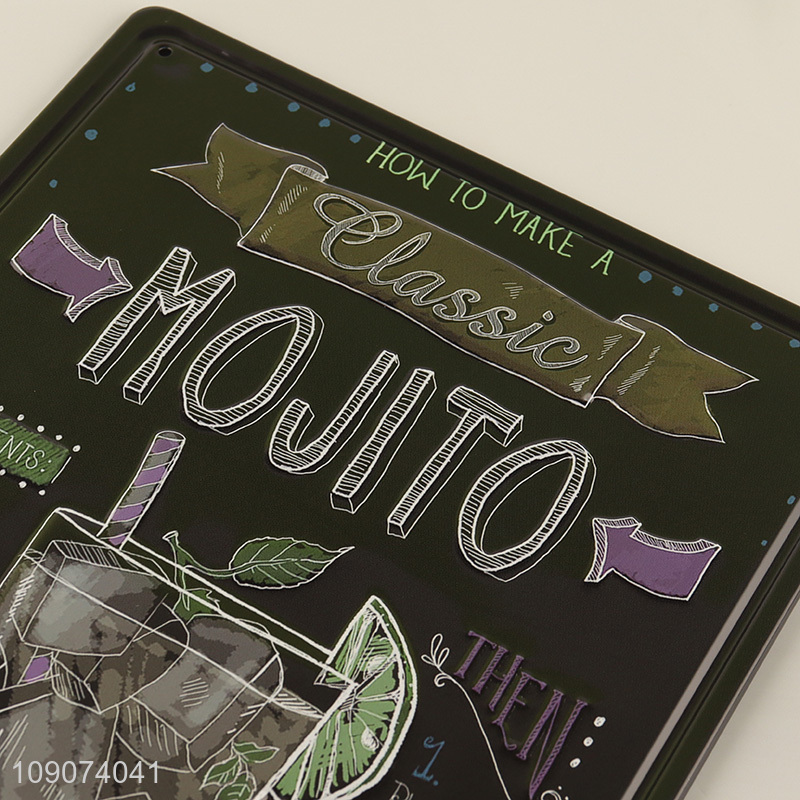 Yiwu market Mojito bar accessory metal vintage decorative paintings
