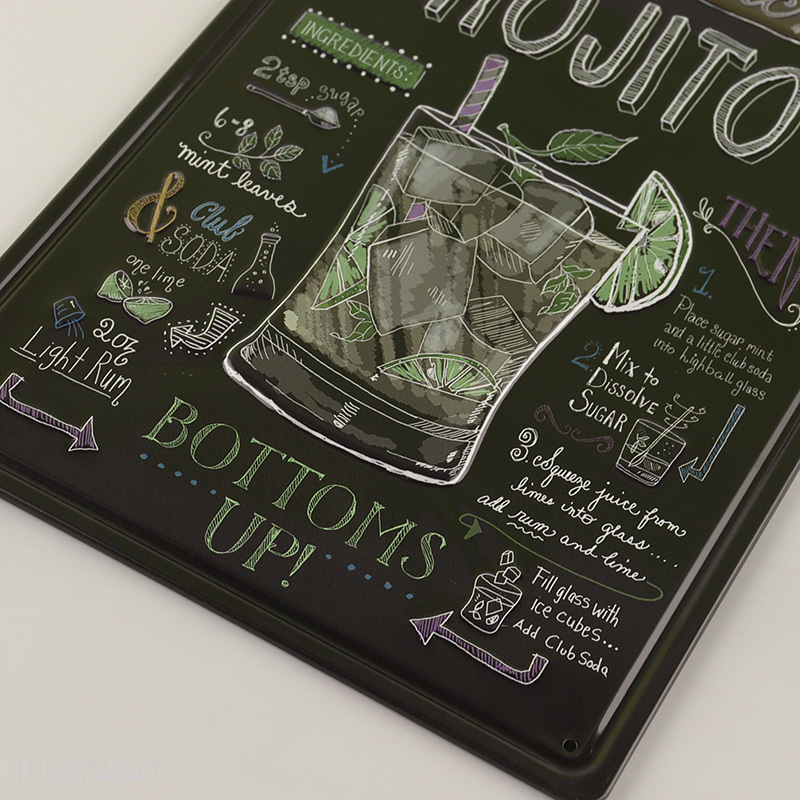 Yiwu market Mojito bar accessory metal vintage decorative paintings