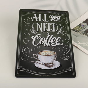 Top products coffee shop decoration metal vintage decorative paintings