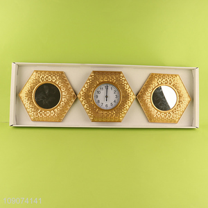 China products 3pcs home decor wall decor wall clock wall mirror set