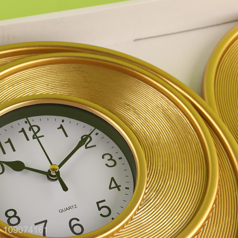 Latest design 3pcs home decor wall decor wall clock wall mirror set