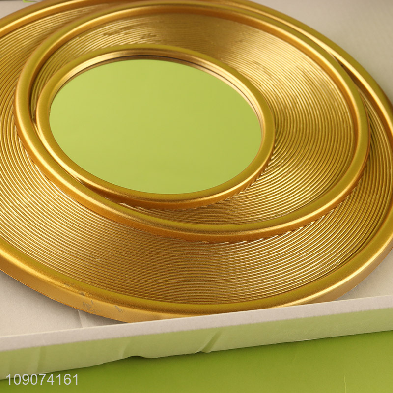 Latest design 3pcs home decor wall decor wall clock wall mirror set