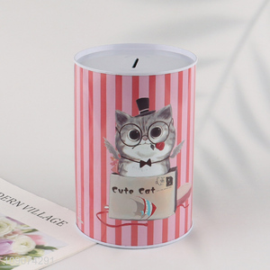 Online wholesale cat printed metal money box for children