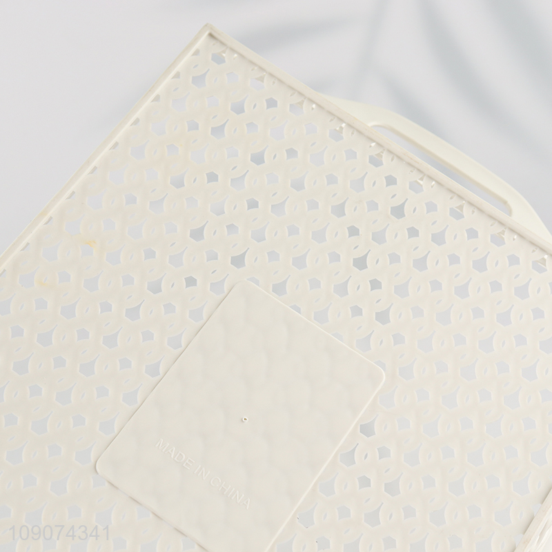 China products rectangle hollow storage basket with handle