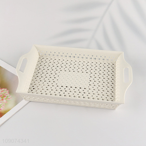 China products rectangle hollow storage basket with handle