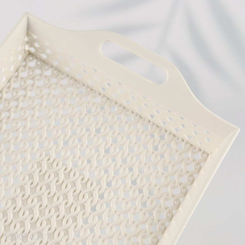 China products rectangle hollow storage basket with handle