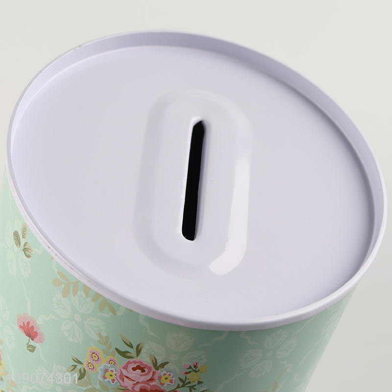 Popular products flower printed metal money box money bank