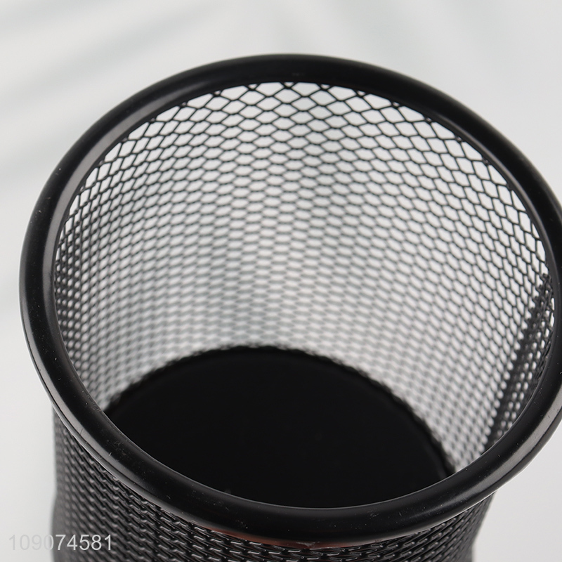 Top sale school office hollow desktop metal pen holder