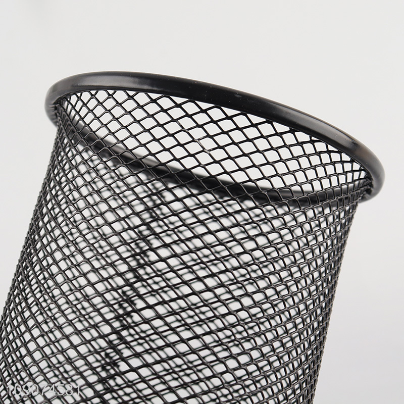 Top sale school office hollow desktop metal pen holder