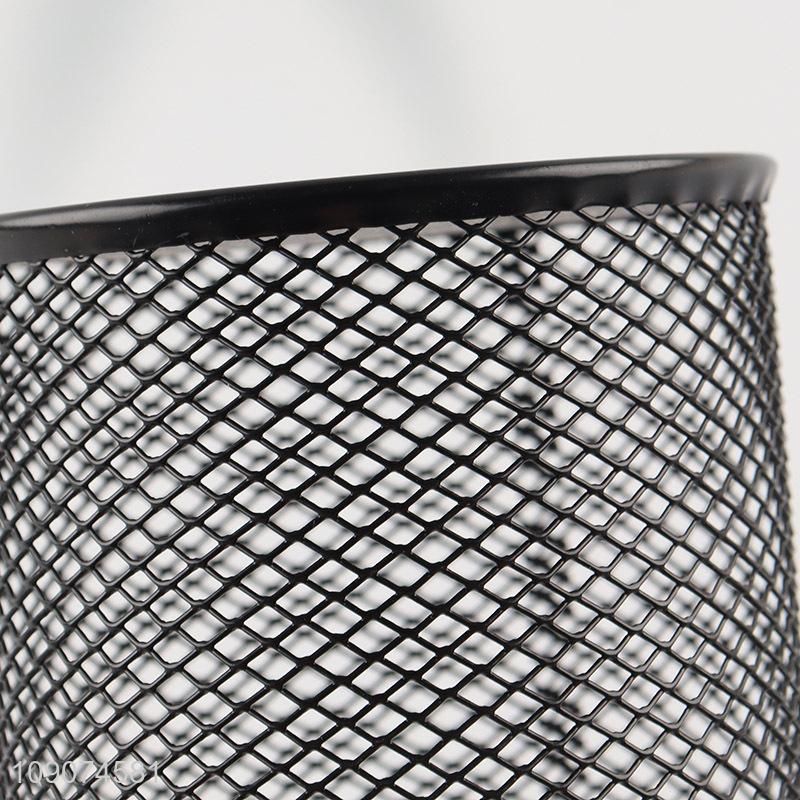 Top sale school office hollow desktop metal pen holder