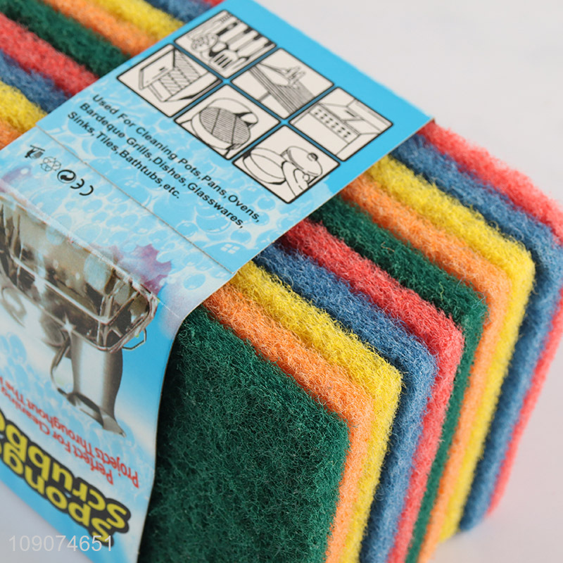 China factory 10pcs multicolor scouring pad set for dish washing