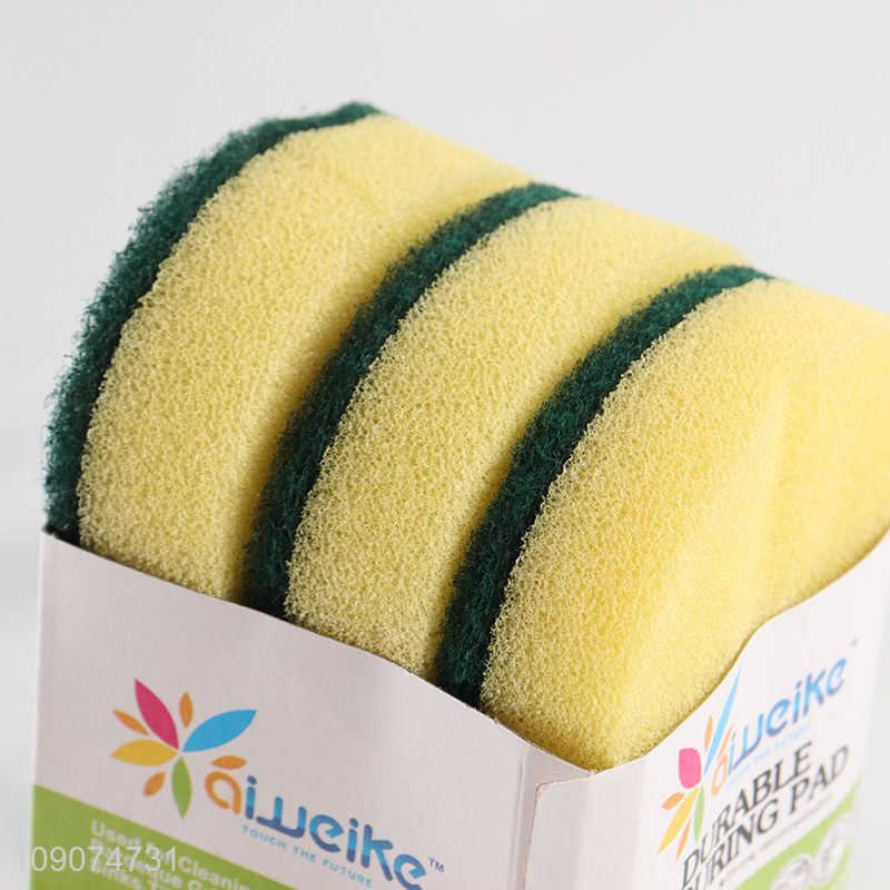 Yiwu market 3pcs durable cleaning sponge set for dish washing