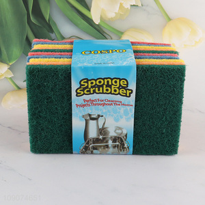 China factory 10pcs multicolor scouring pad set for dish washing