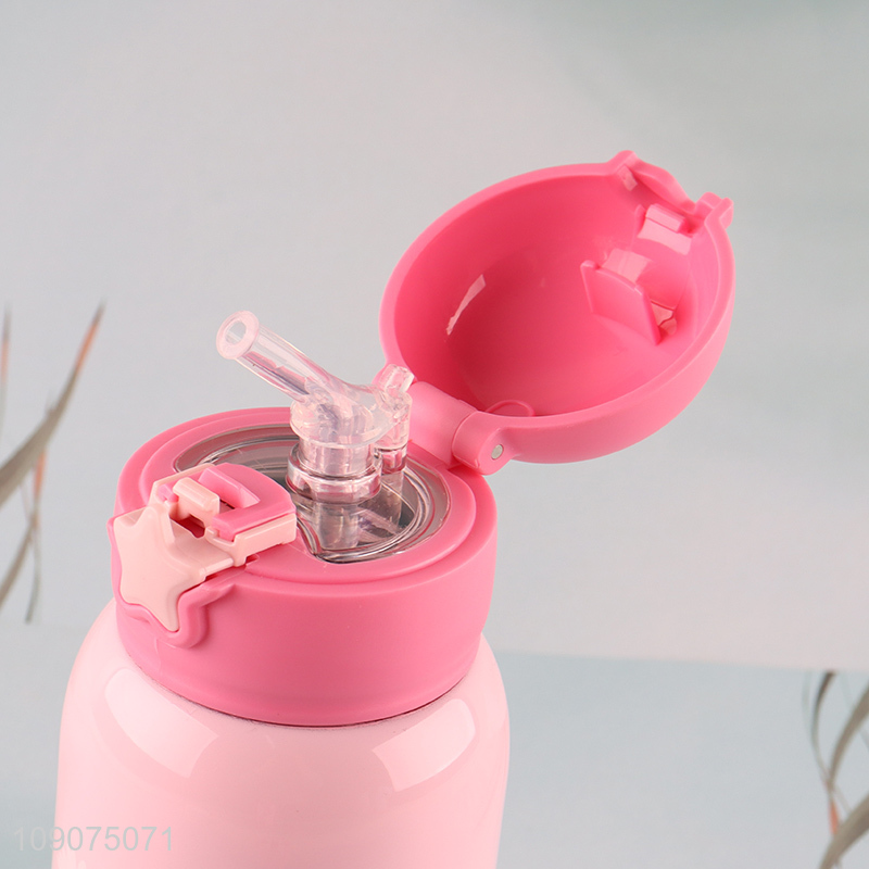 Top selling 550ml pink kids insulated vacuum cup with sleeve