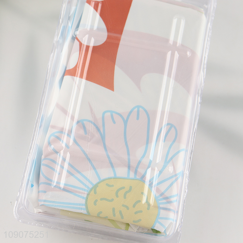 China factory PEVA waterproof bathroom shower curtain with hooks