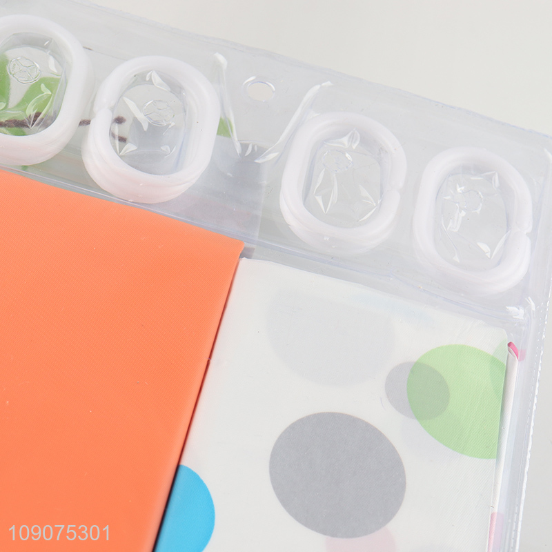 Top products waterproof bathroom accessories shower curtain with hooks