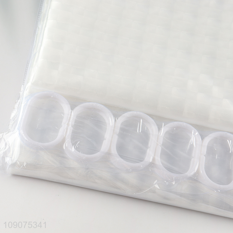 Top quality waterproof durable 3d shower curtain with hooks