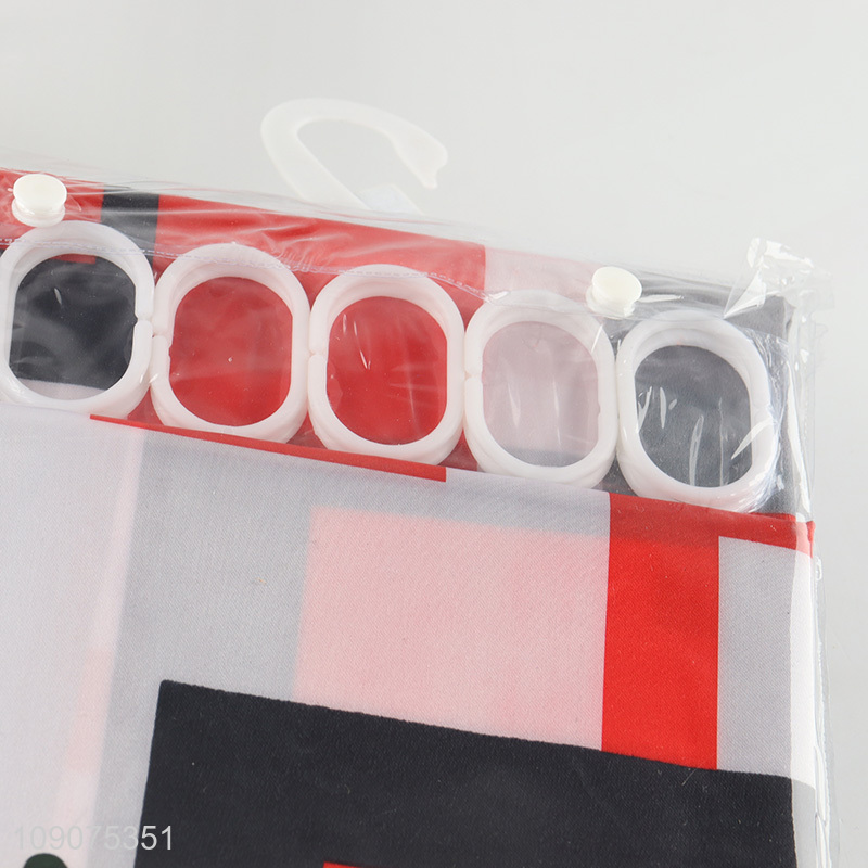 Good selling polyester waterproof bathroom accessories fabric shower curtain