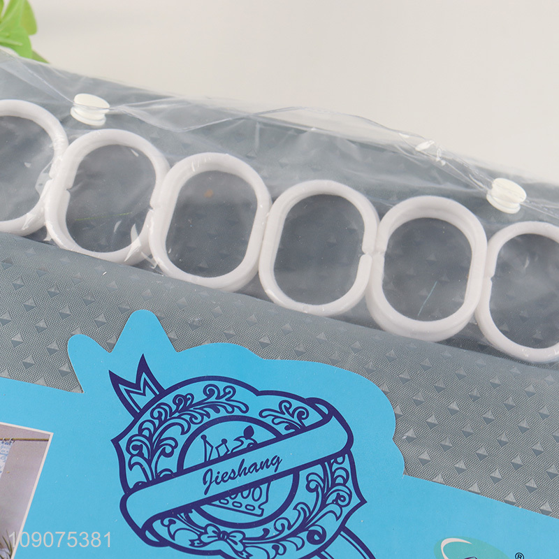 Factory price home hotel bathroom accessories polyester shower curtain with hooks