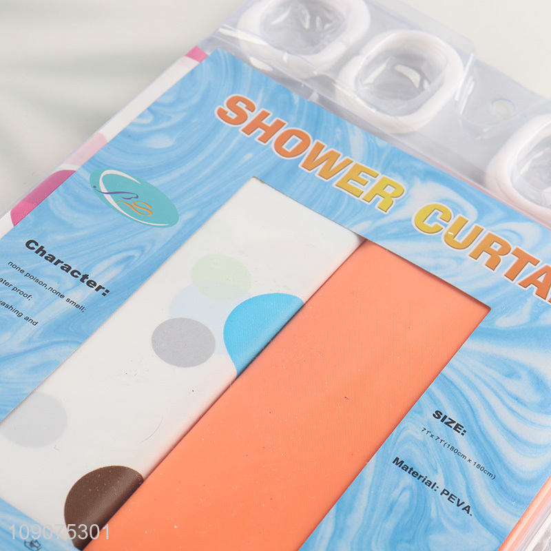 Top products waterproof bathroom accessories shower curtain with hooks