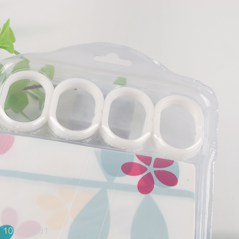 Popular products home hotel bathroom accessories shower curtain with 12hooks