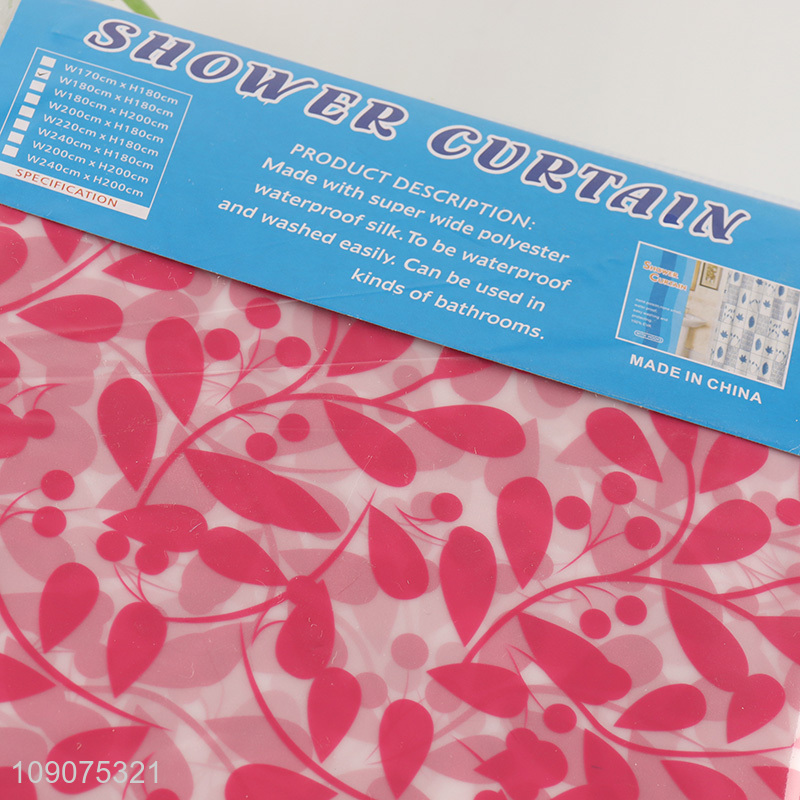 Latest products waterproof home hotel eva shower curtain with hooks