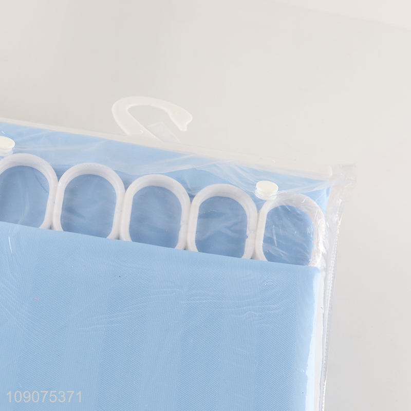 Hot products waterproof 180*180cm polyester shower curtain with hooks