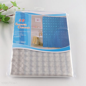 Top quality waterproof durable 3d shower curtain with hooks