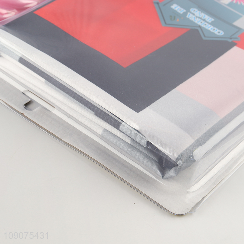 Top selling polyester waterproof bathroom accessories shower curtain with hooks