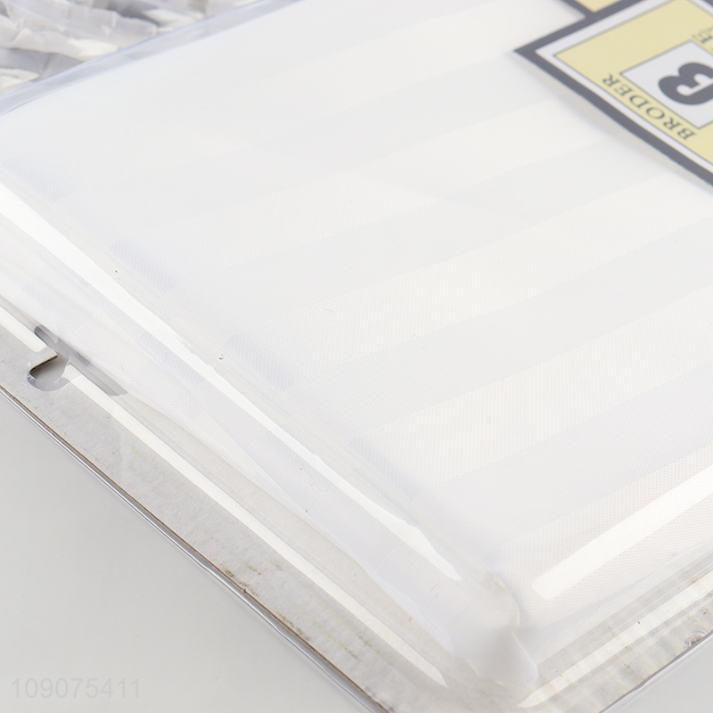 Best selling waterproof home hotel shower curtain with 12 fabric couered rings