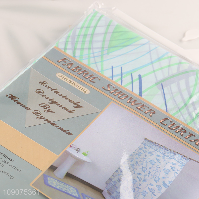 China wholesale waterproof home hotel fabric shower curtain with hooks