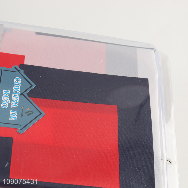 Top selling polyester waterproof bathroom accessories shower curtain with hooks