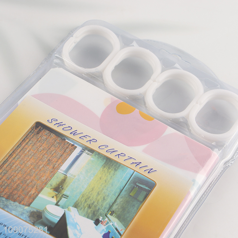 Popular products home hotel bathroom accessories shower curtain with 12hooks